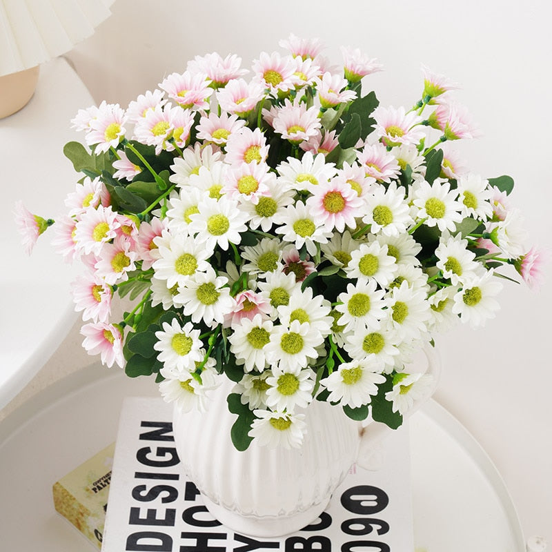 Autumn Artificial Daisy Flowers Silk Bouquet Fake Flower DIY Decor for Vase Home Wedding Christmas Decorative