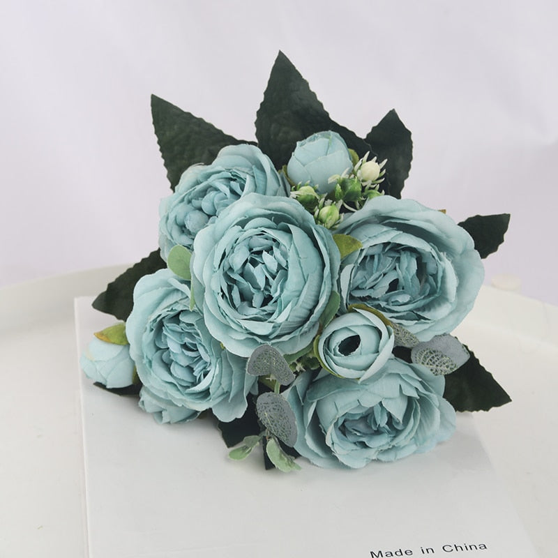  Artificial Flowers Peony Tea Rose 