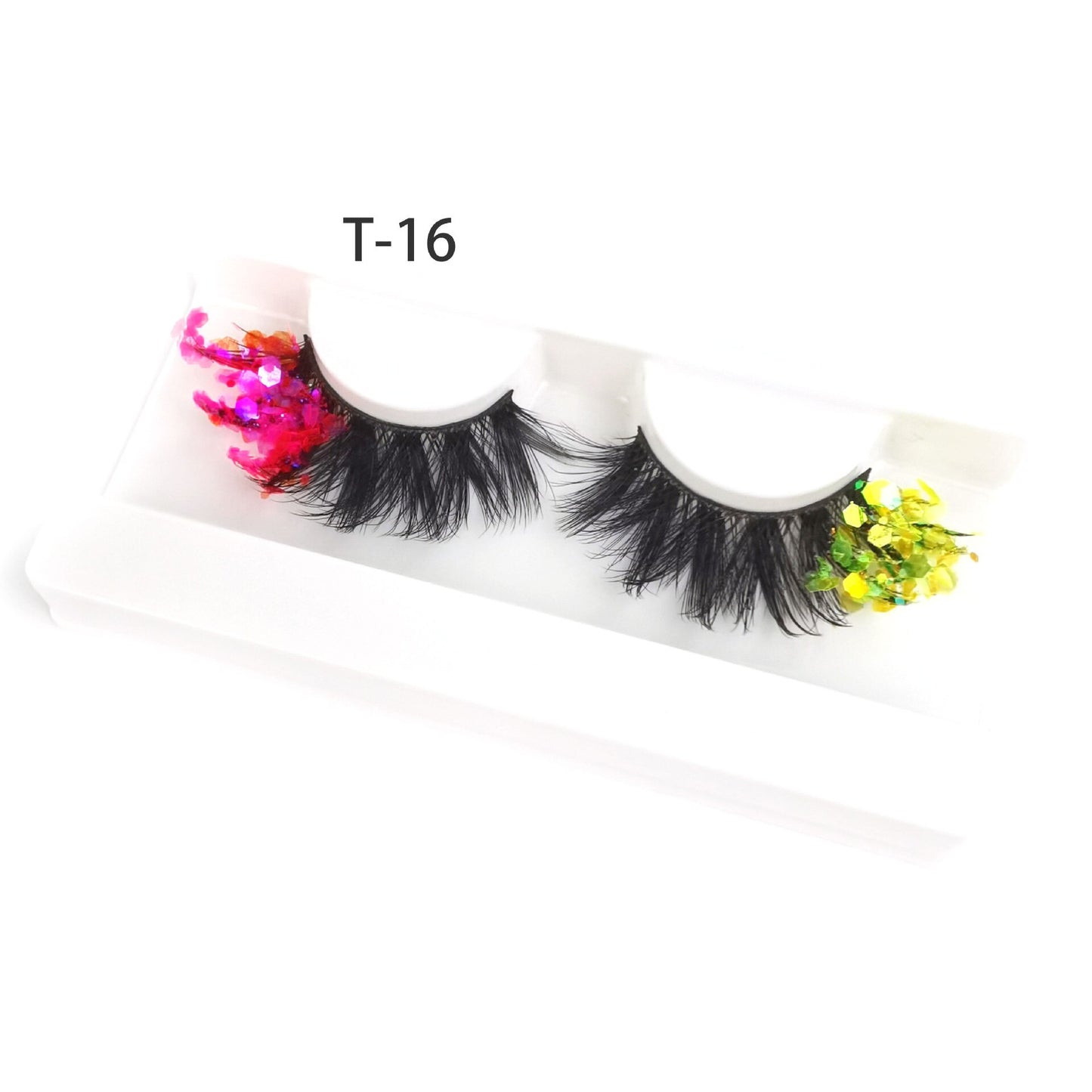 3 Pair Colored Shining Gold Glitter Eyelashes Handmade Dramatic Purple Colorful Rainbow Lashes For Party Show Halloween Cosplay
