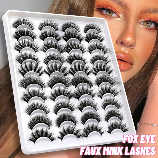 5/10/20 pairs 3D Faux Mink Lashes Natural False Eyelashes Dramatic Volume Lashes Eyelash