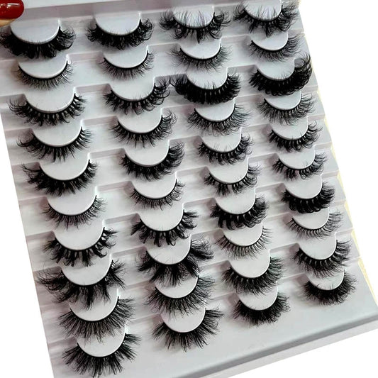 Mixed 20 Pairs 100% Real Mink Eyelashes 3D Natural False Eyelashes Lashes Soft Eyelash Extension