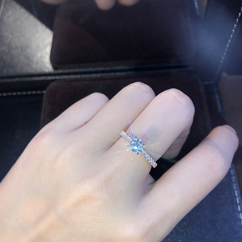 Claws Design Crystal Zircon Engagement Rings Wedding Jewelry Accessories