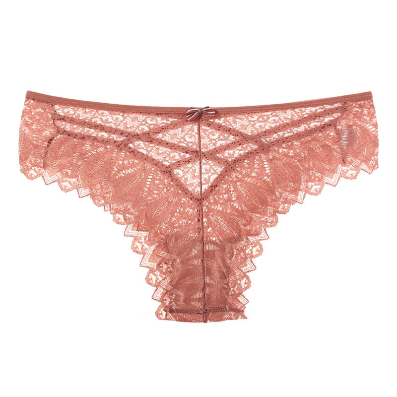 Panties Women Lace Underwear Sexy Low-Waist Briefs Hollow Out G String Underpant Solid Comfortable Lingerie