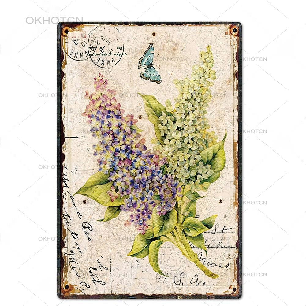 Garden Rules Metal Sign Vintage Metal Plaque Plates Decor For Pub Bar Home Wall Decor Tin Signs Flower Poster