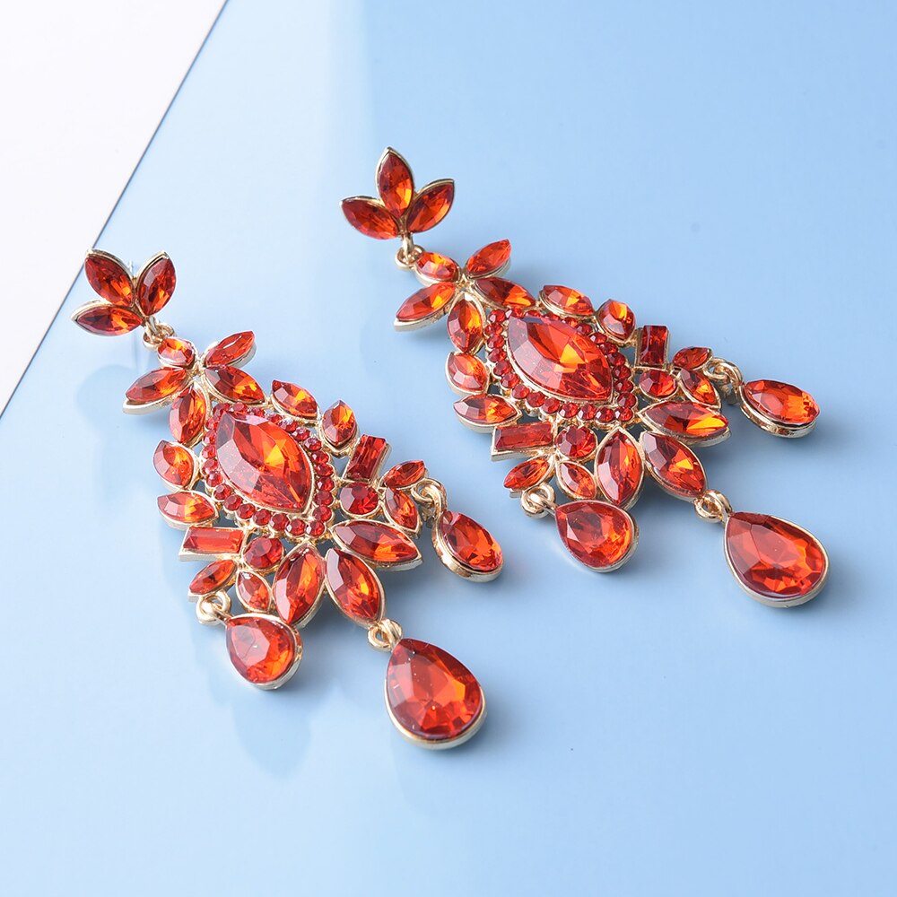 Colorful Crystal Earrings Jewelry Clear Pure Rhinestone Earring Accessories