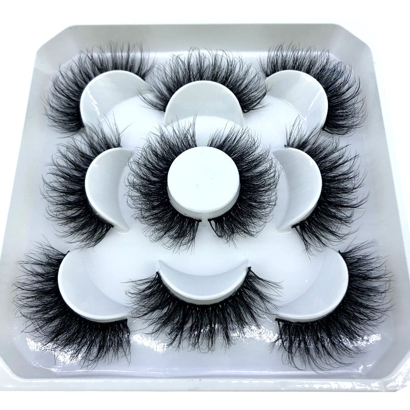 5 pairs 8-25mm natural 3D false eyelashes fake lashes Mink Lashes extension