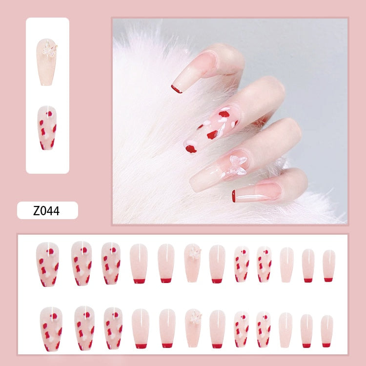 24Pcs/Set 3D Butterfly Bow Bride Fresh and Elegant White Wear DIY Manicure Nail Art Tools