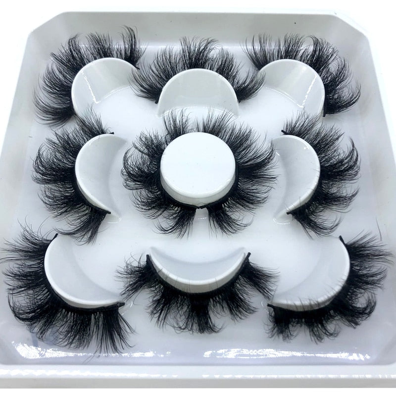 5 pairs 8-25mm natural 3D false eyelashes fake lashes Mink Lashes extension
