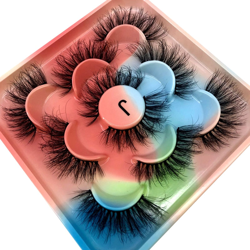 5 Pairs 3D Mink Lashes Natural Mink False Eyelashes Dramatic Volume Fake Eyelash Extension Faux Cils