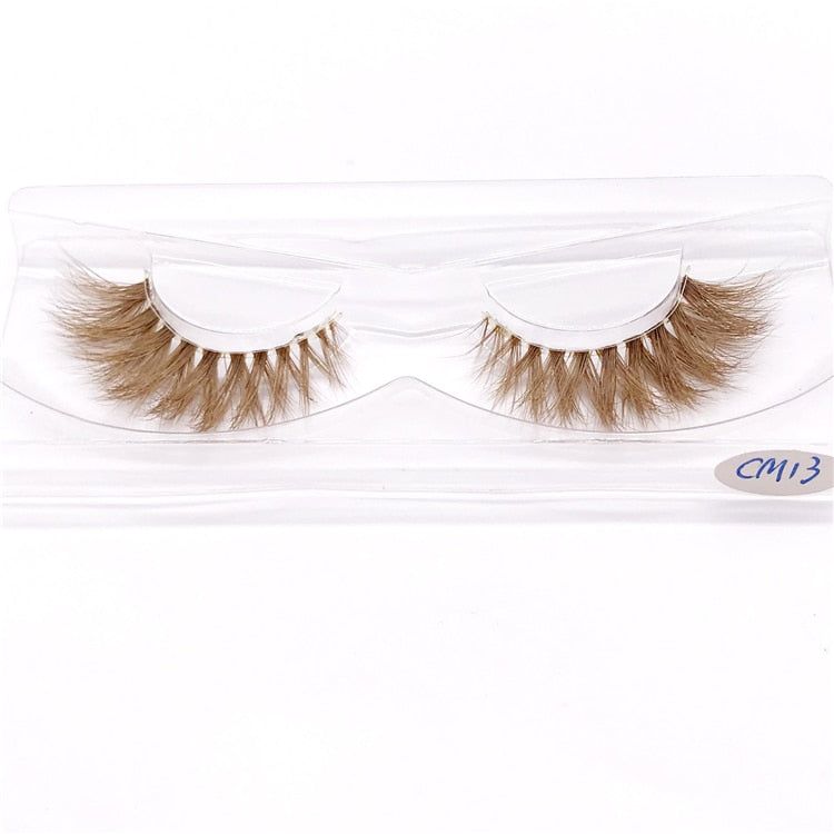 BLONDE 3D mink fake lashes natural individual brown false eyelashes makeup 15 25mm lash extension