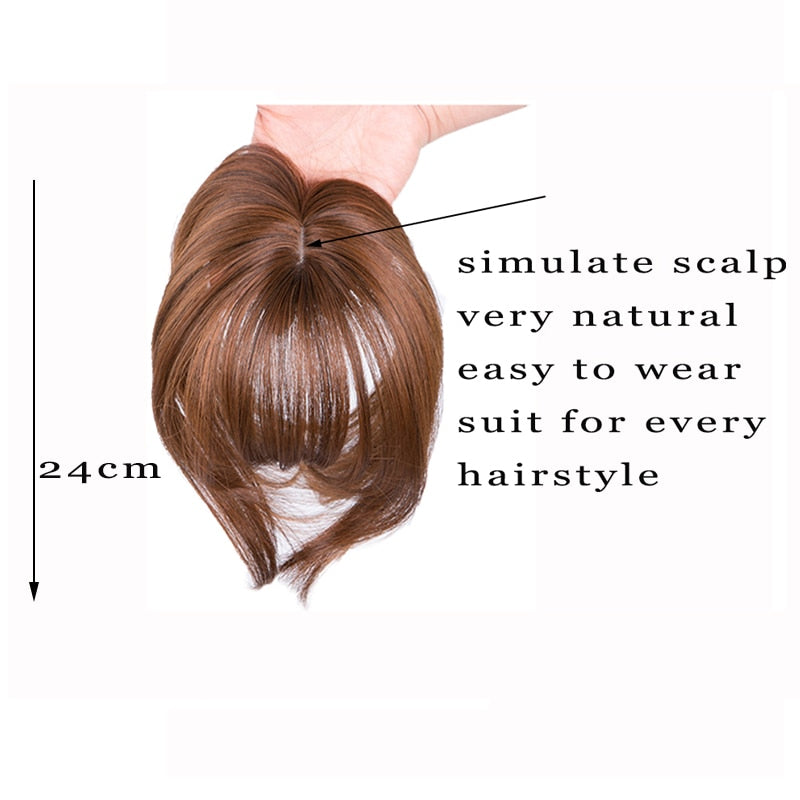 Synthetic Hair Fringe Clip Bangs Straight Fake Hair Piece High Temperature Fiber Wig Bangs Clip on Hair Extension