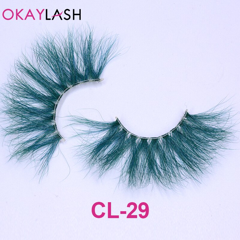 1pair/box real mink color 25mm long siberian eyelashes costume fancy ball dramatic unique colored red blue fake lashes