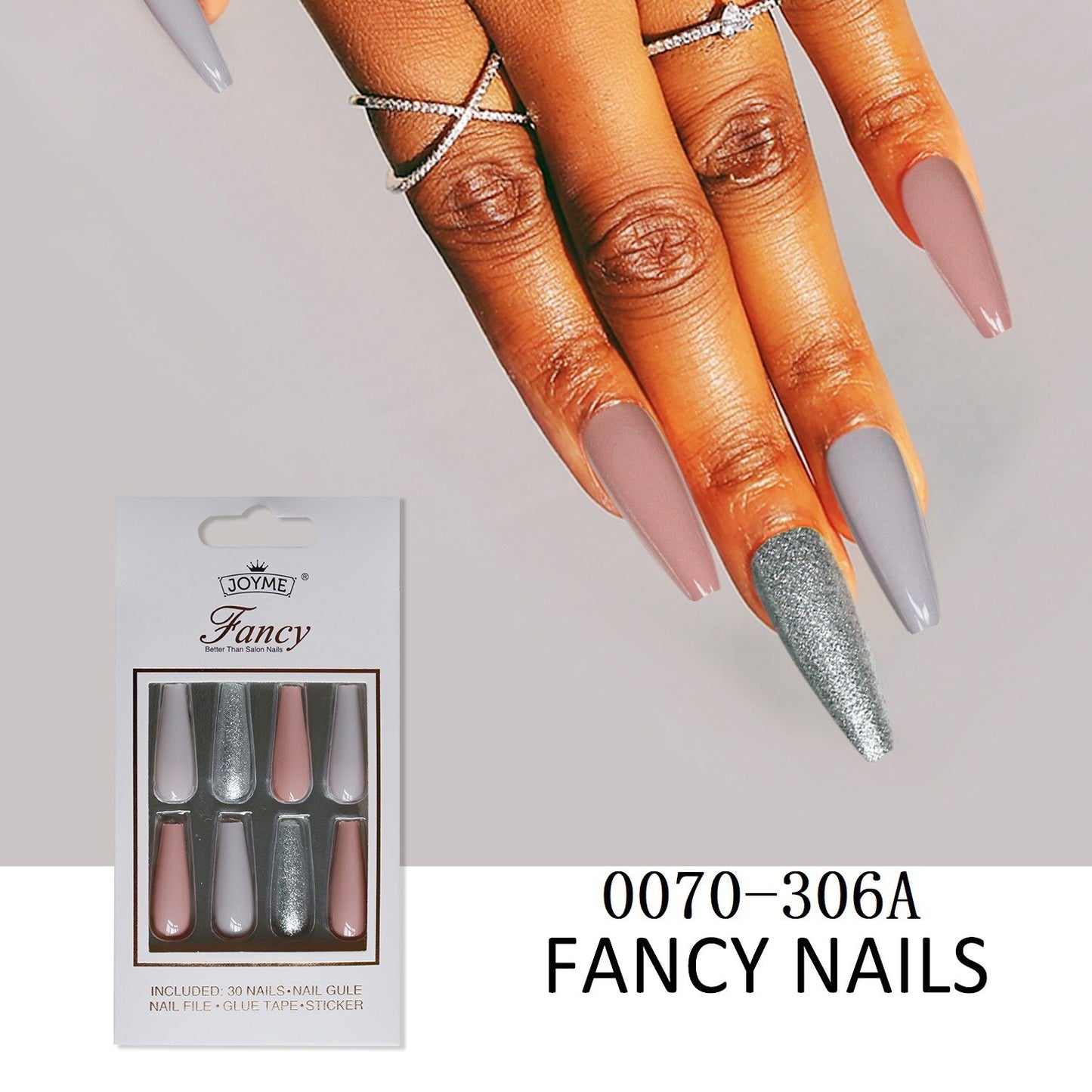 24/30Pcs Pink Leopard Designs False Nails French Long Coffin Fake Nail Artificial Full Cover Nail Art Tips Press on Nail