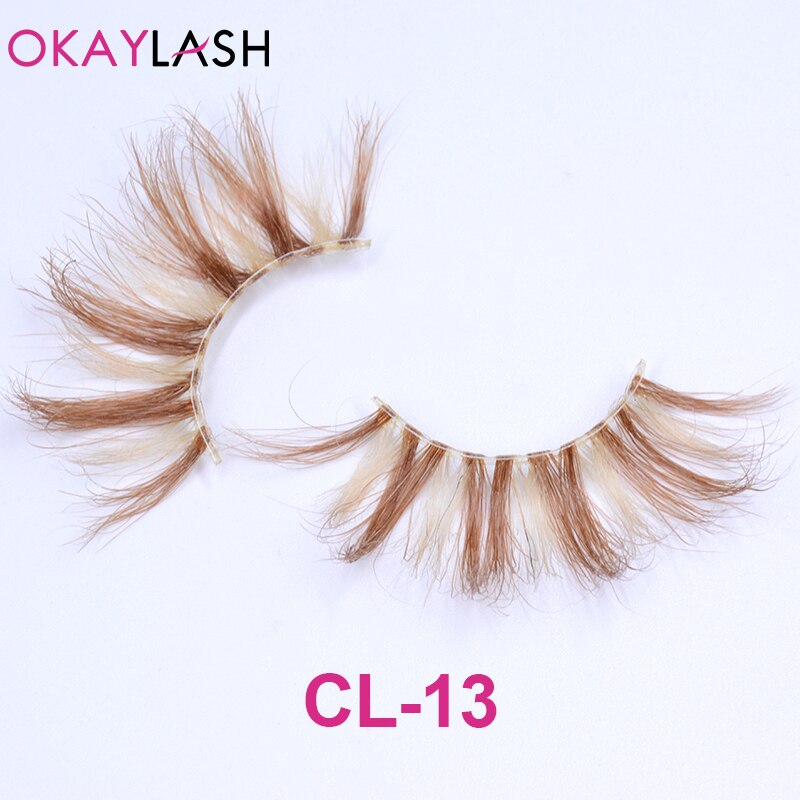 1pair/box real mink color 25mm long siberian eyelashes costume fancy ball dramatic unique colored red blue fake lashes