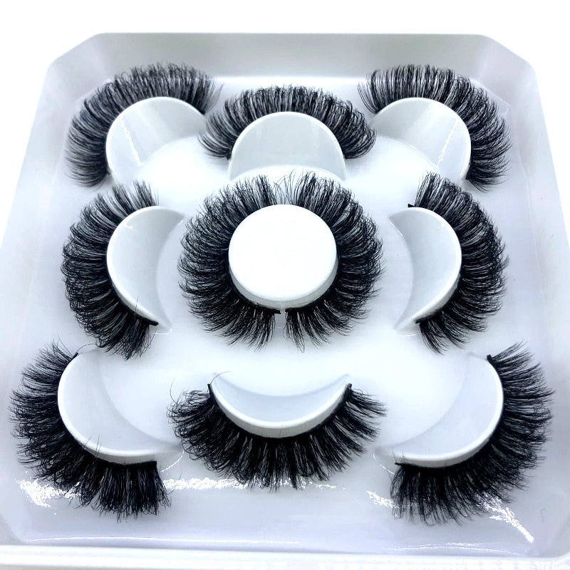 5 pairs 8-25mm natural 3D false eyelashes fake lashes Mink Lashes extension