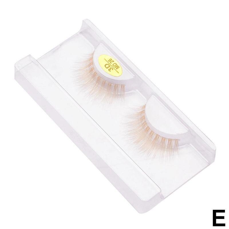 5D Colorful False Eyelashes Faux Mink Lashes Color Pink Blue Yellow Green Fake Eyelash Fluffy Soft Cilias Halloween Eye Makeup