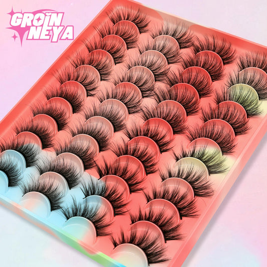 Eyelashes 3D Mink Lashes Fluffy Soft Wispy Natural Cross Eyelash Extension Reusable Lashes Mink False Eyelashes