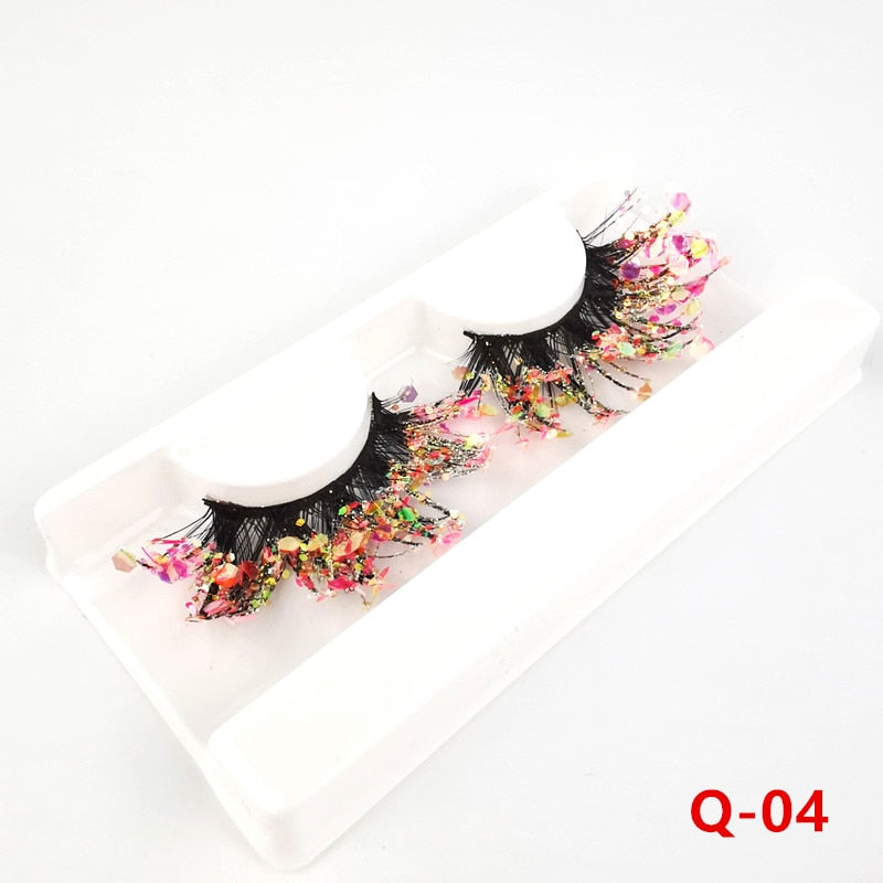 Mink color lashes natural long fluffy individual dramatic colorful false eyelashes