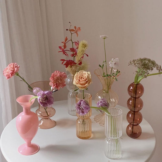 Glass Vase Potted Decoration Nordic Decorative Vase Hydroponic Container Flower Table Vase