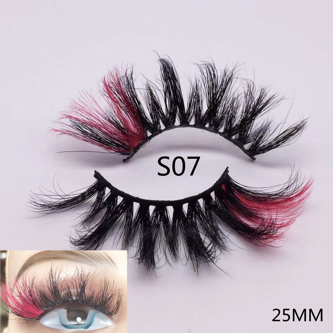 3D Mixed Color Mink Lashes Beauty Natural Individual Eyelashes Fluffy Lash Extension mix pink blue dramatic lash