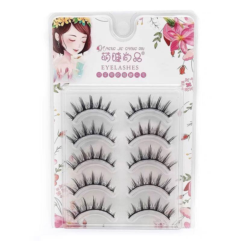 5 Pairs Natural Long False Eyelashes Cos Japanese Eyelashes Handmade Thick Curling Eyelash