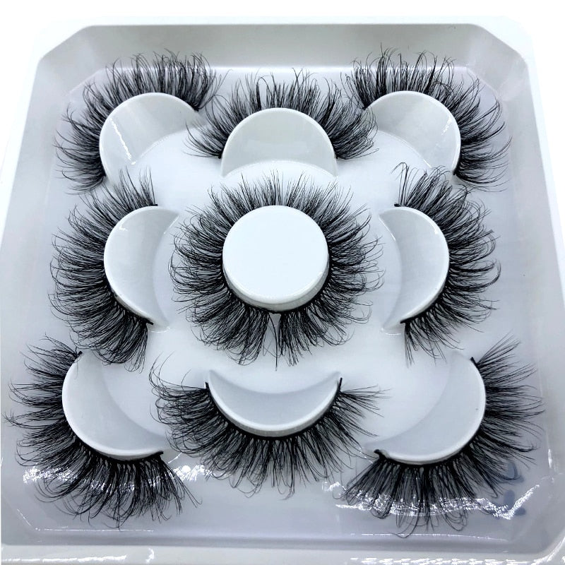 5 pairs 8-25mm natural 3D false eyelashes fake lashes Mink Lashes extension