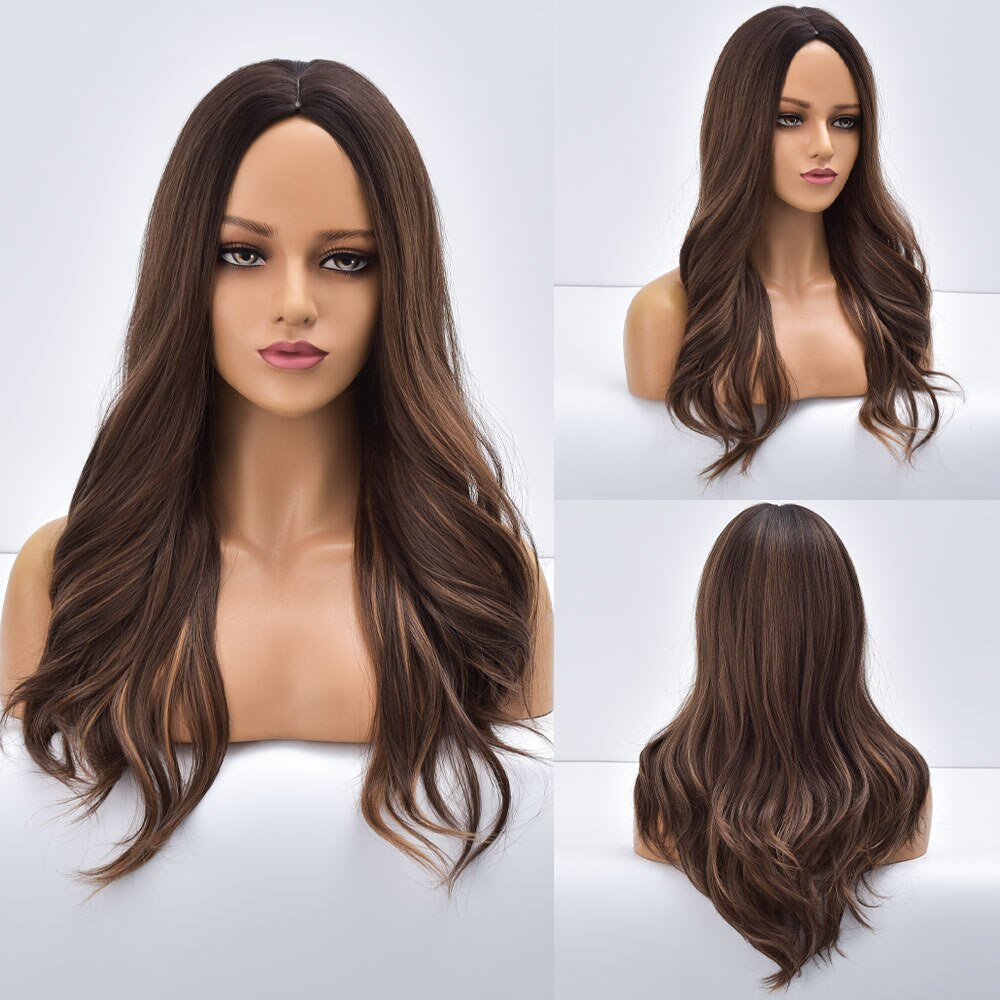 Blonde Body Wave Synthetic Wigs For Women Long Wave White Lolita Cosplay Party Natural Heat Resistant Hair