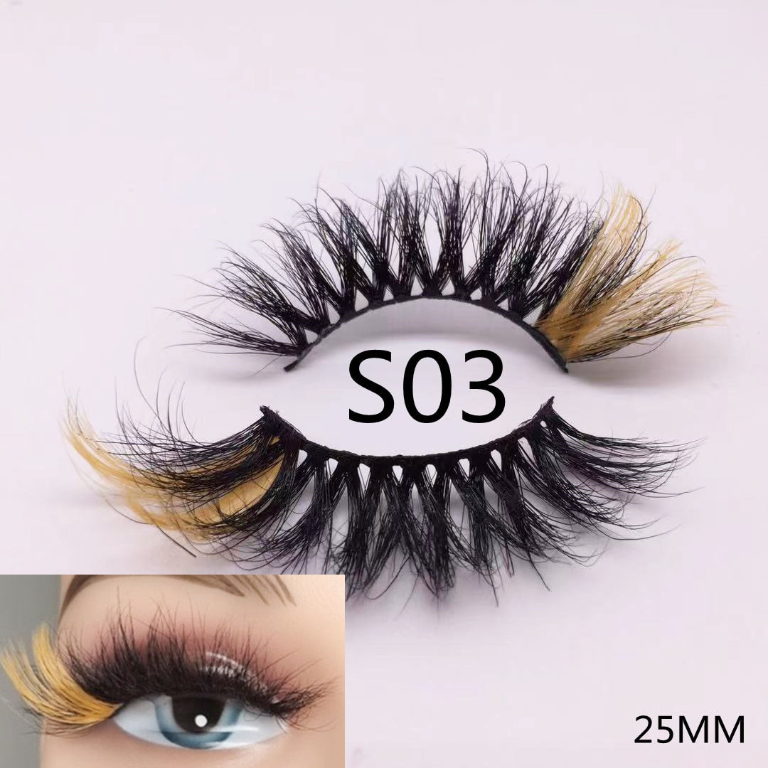 3D Mixed Color Mink Lashes Beauty Natural Individual Eyelashes Fluffy Lash Extension mix pink blue dramatic lash