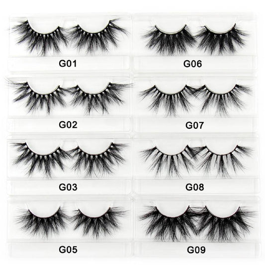 25mm Eyelashes 5D Mink Lashes Thick Crisscross False Eyelashes Fluffy Dramatic Eyelashes Makeup Soft Lashes 38 Styles