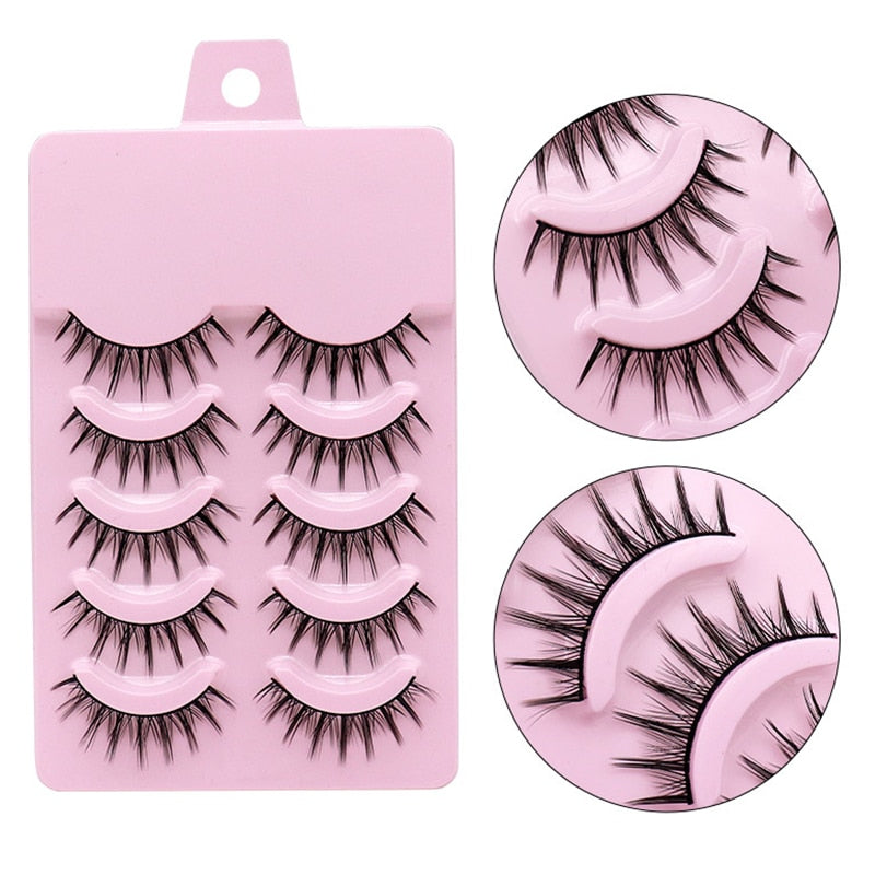 Little Devil Cosplay Lash Extension False Eyelashes 5 Pairs 3D Japanese Fairy Lolita Eyelashes Daily