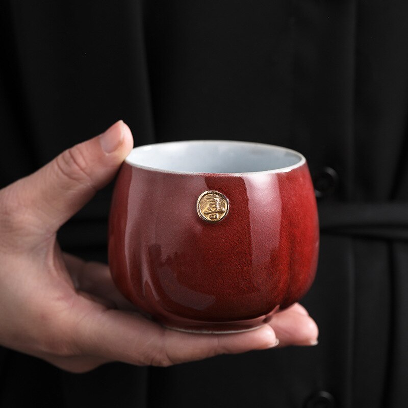 Japanese Style Kiln Baked Tea Cup Ceramic Kung Fu Tea Set Cup Master Cup Personal Cup 4 Cup Set Teacups Tea Cup Straine