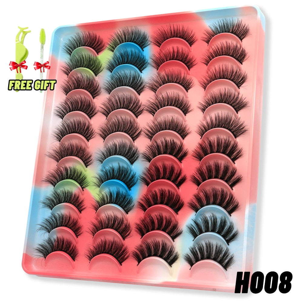 Eyelashes 3D Mink Lashes Fluffy Soft Wispy Natural Cross Eyelash Extension Reusable Lashes Mink False Eyelashes