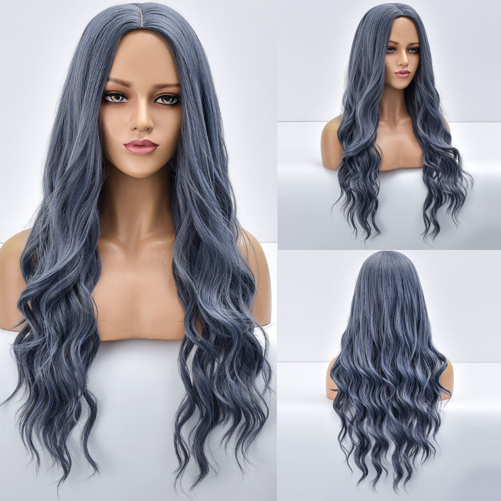 Blonde Body Wave Synthetic Wigs For Women Long Wave White Lolita Cosplay Party Natural Heat Resistant Hair