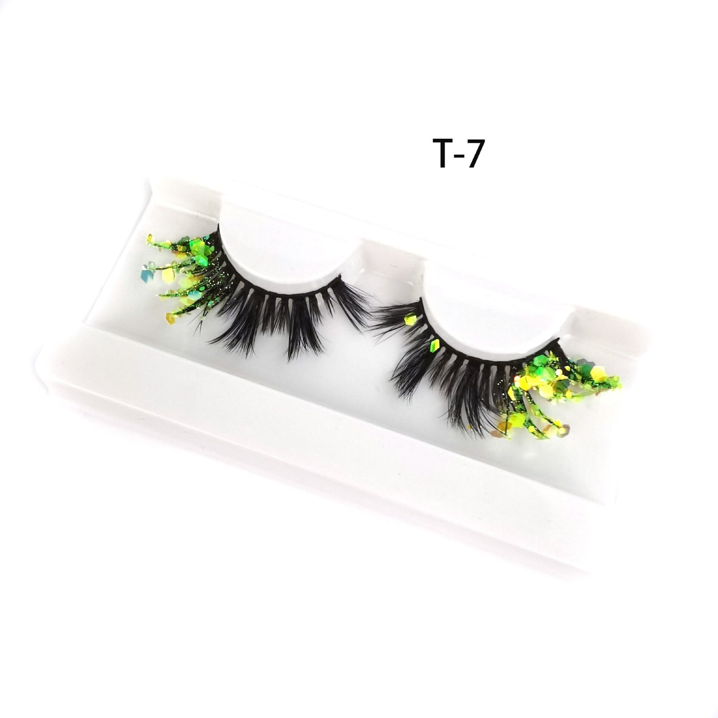3 Pair Colored Shining Gold Glitter Eyelashes Handmade Dramatic Purple Colorful Rainbow Lashes For Party Show Halloween Cosplay