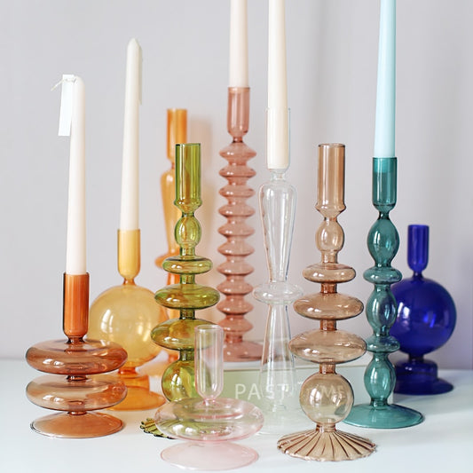 Nordic Glass candle holders romantic Dinner home decoration candlestick holder portavelas decor
