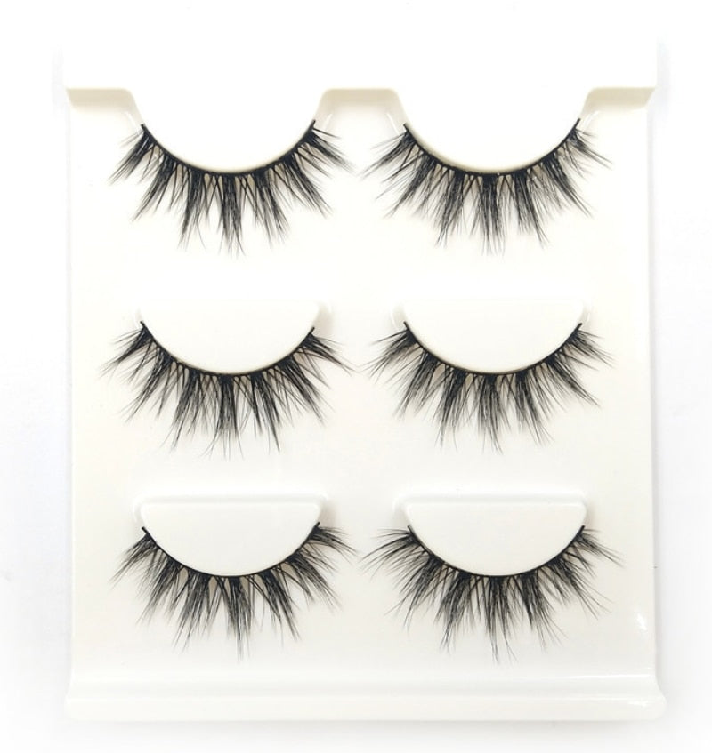 3D False Eyelashes Handmade Natural Cross False Eyelashes Japanese Cotton Thread Stem Nude Makeup
