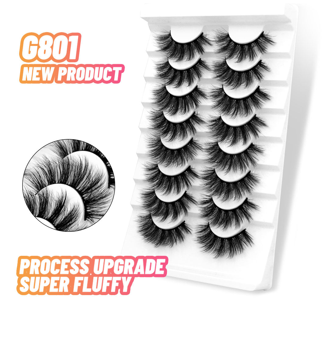 3D Mink Lashes 5/8 Pairs Natural False Eyelashes Fluffy Soft Wispy Volume Dramatic Long Cross Eyelash
