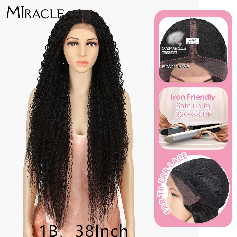 Synthetic Lace Wig Curly 30Inch Afro Kinky Curly Lace Natural Wave Blonde Wig High Temperature Fiber Hair