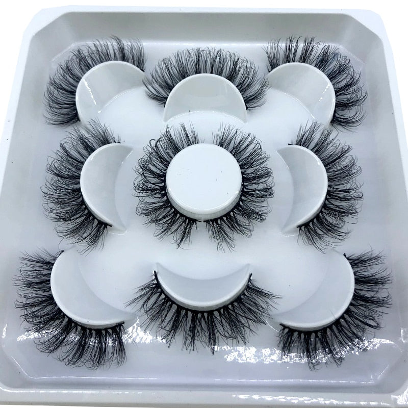 5 pairs 8-25mm natural 3D false eyelashes fake lashes Mink Lashes extension