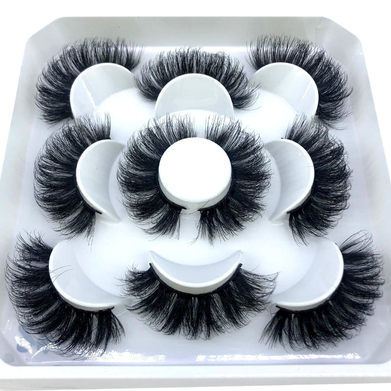 5 pairs natural false eyelashes fake lashes long 3d mink lashes eyelash extension