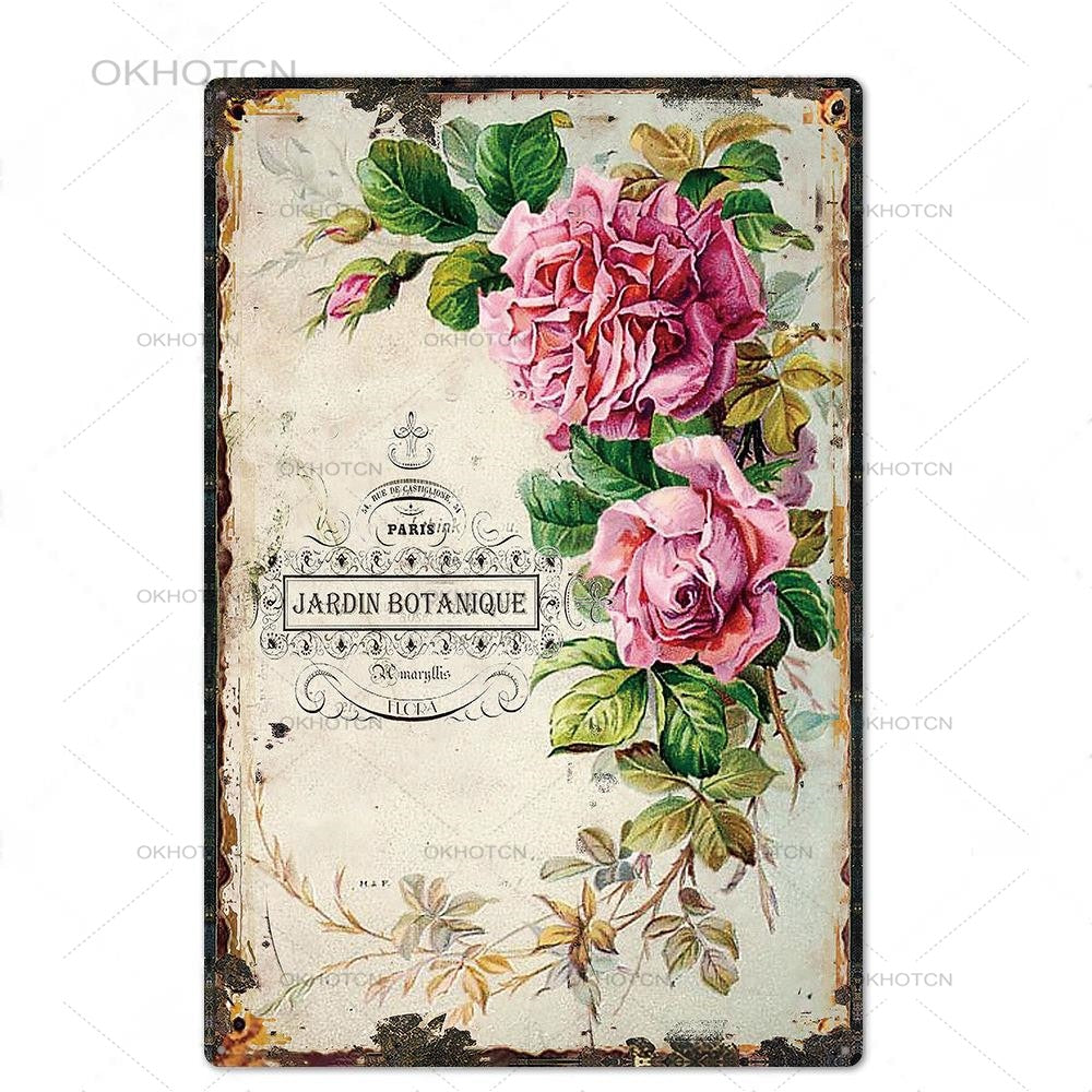 Garden Rules Metal Sign Vintage Metal Plaque Plates Decor For Pub Bar Home Wall Decor Tin Signs Flower Poster
