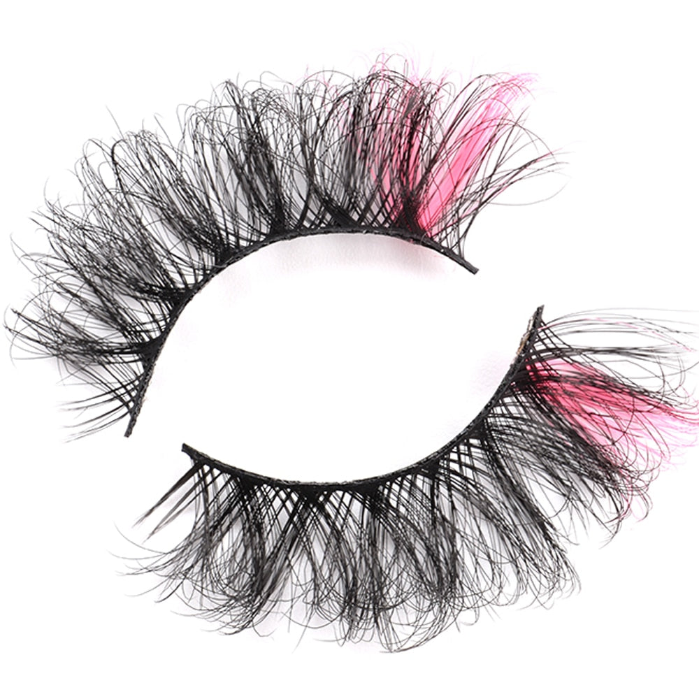 7pairs Colored Lashes 22 Styles 3d Mink Lashes Dramatic Colorful Natural Eyelashes Extension Fake Eyelashes