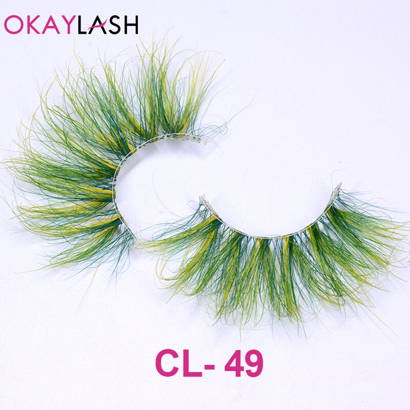 1pair/box real mink color 25mm long siberian eyelashes costume fancy ball dramatic unique colored red blue fake lashes
