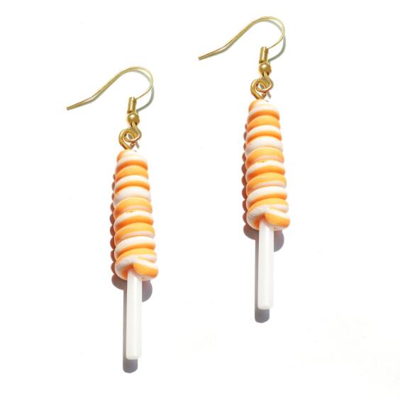 Resin Lollipop Drop Earrings Jewelry Custom Made Handmade Cute Cotton Candy