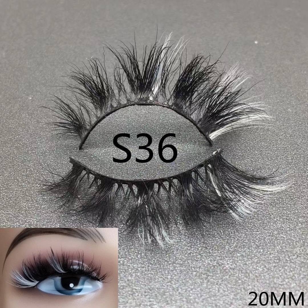 3D Mixed Color Mink Lashes Beauty Natural Individual Eyelashes Fluffy Lash Extension mix pink blue dramatic lash