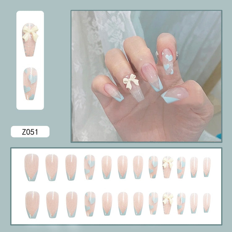 24Pcs/Set 3D Butterfly Bow Bride Fresh and Elegant White Wear DIY Manicure Nail Art Tools