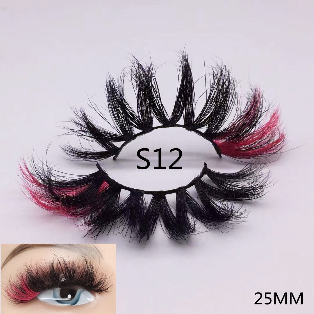 3D Mixed Color Mink Lashes Beauty Natural Individual Eyelashes Fluffy Lash Extension mix pink blue dramatic lash