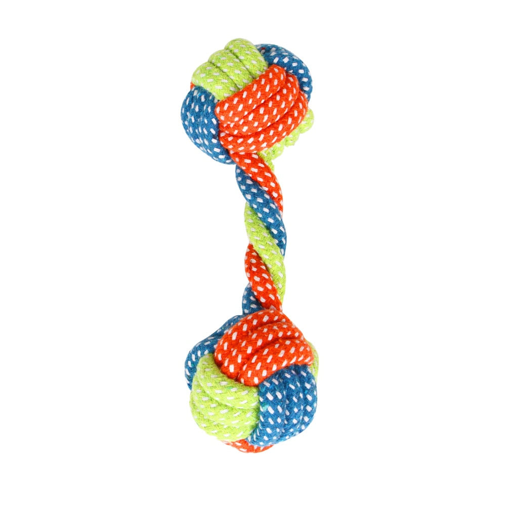 1pc Pet Dog Toy Rope Double Knot Cotton Braided Rope Toy Puppy Chew Cleaning Tooth supplies