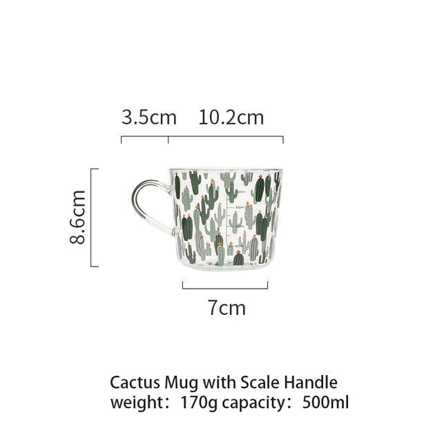 Cartoon Flower Coffee Mug Glass Water Cup Handgrip Milk Breakfast Drinkware Cup
