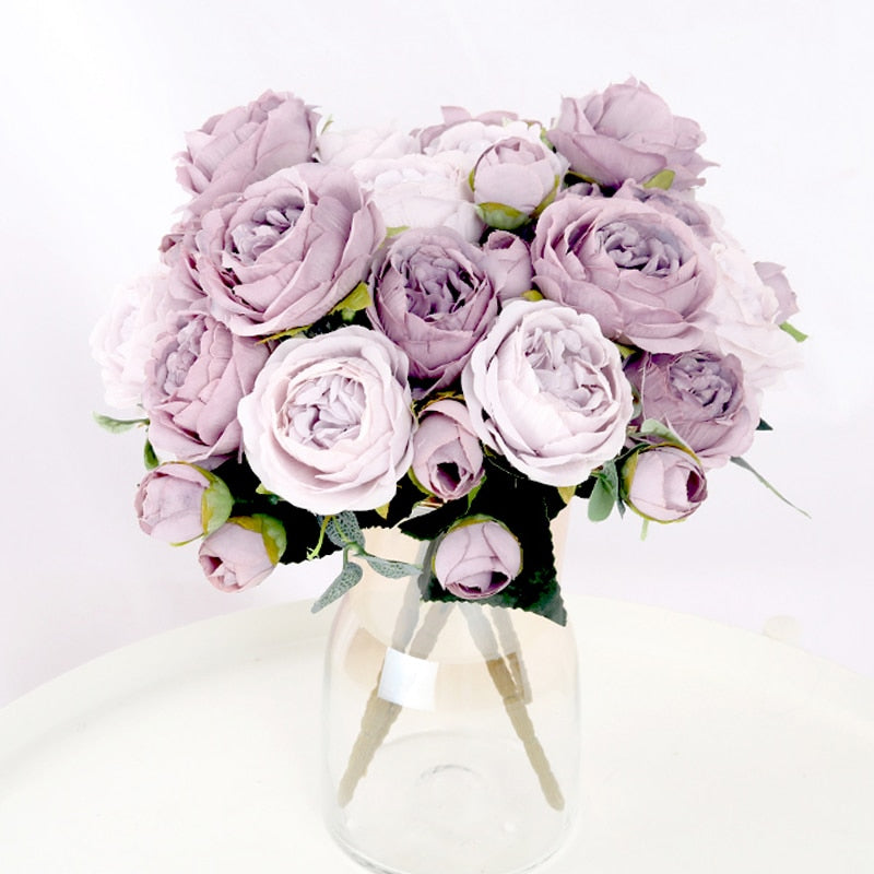  Artificial Flowers Peony Tea Rose 